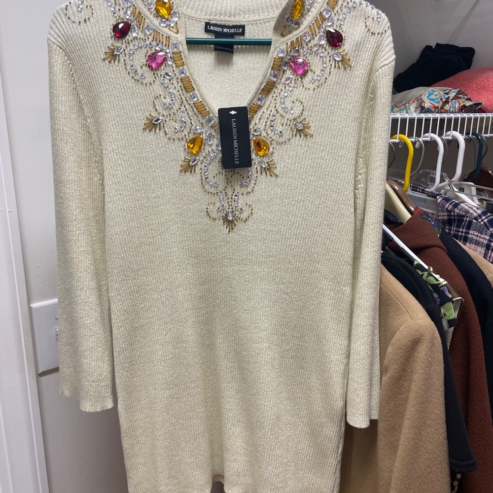 Lauren Michelle Jewel-Embellished Sweater